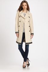 Theory Cotton Contrasttrim Trenchcoat