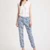 Theory Jesha Bermuda Print Silk Skinny Leg Pants in Blue - Lyst