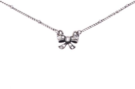 Cath Kidston Bow Pendant in Silver - Lyst