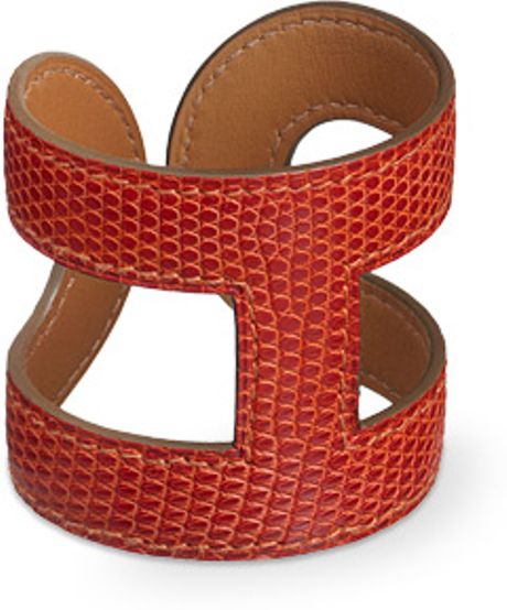 Hermes Ano Leather Bracelet in Red - Lyst