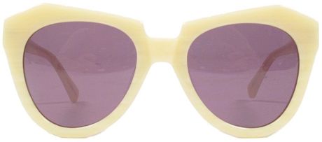 Karen Walker Number One Sunglasses Vanilla Wood in White (vanilla) - Lyst