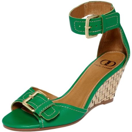 ... Dagger Gemini Wedge Sandals in Green (kelly green leather) | Lyst