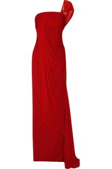 Notte By Marchesa Oneshoulder Draped Silkchiffon Gown - Lyst