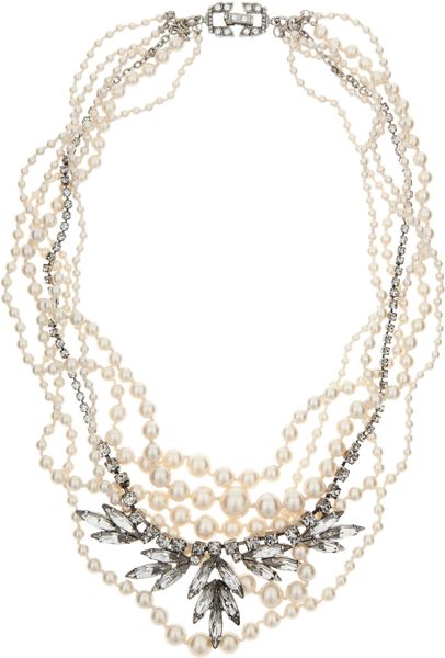 Tom Binns Pearls in Peril Glass Pearl and Swarovski Crystal Necklace in Multicolor (pearl) - Lyst