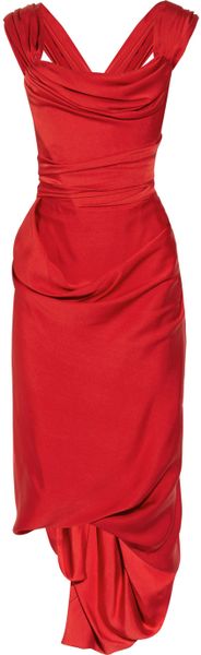 Vivienne Westwood Gold Label Ball Tie Silk Crepe De Chine Dress in Red (ruby) - Lyst