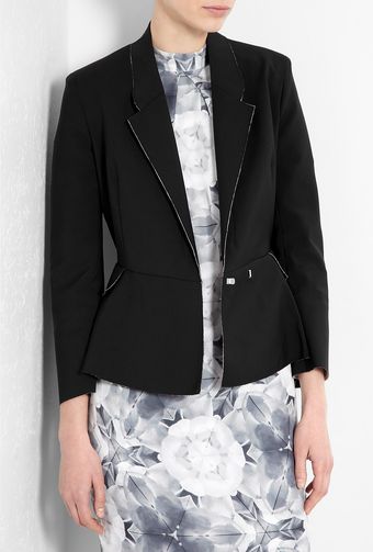  Black Turner Raw Peplum Jacket 