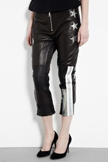 Acne Stardust Glitter Leather Trousers - Lyst