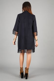 American Gold American Gold Holy Mountain Fringe Coat in Navy - Lyst
