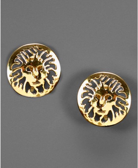 Anne Klein Goldtone Button in Gold - Lyst