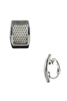 Anne Klein Silver Tone Chain Stud Clip On Earrings - Lyst