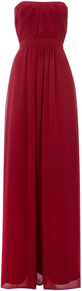 Ariella Strapless Pleat Maxi Dress - Lyst