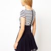 Asos Collection Asos Petite Exclusive Dress with Stripe Top and Chiffon Skirt in Blue (navywhite) - Lyst