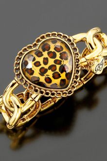 Betsey Johnson Leopard Heart Bracelet  - Lyst