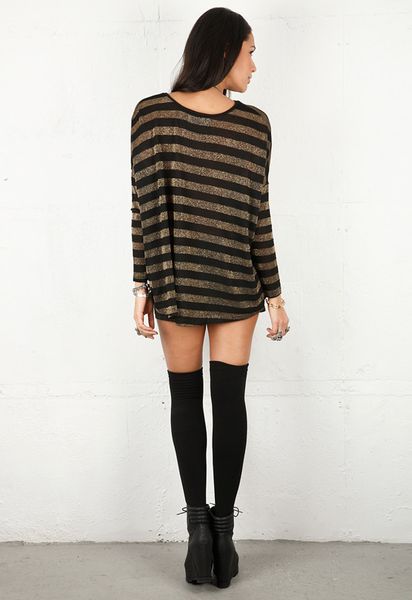Brian Lichtenberg Brian Lichtenberg Gold Stripes Ghost Sweater in Black (gold) - Lyst