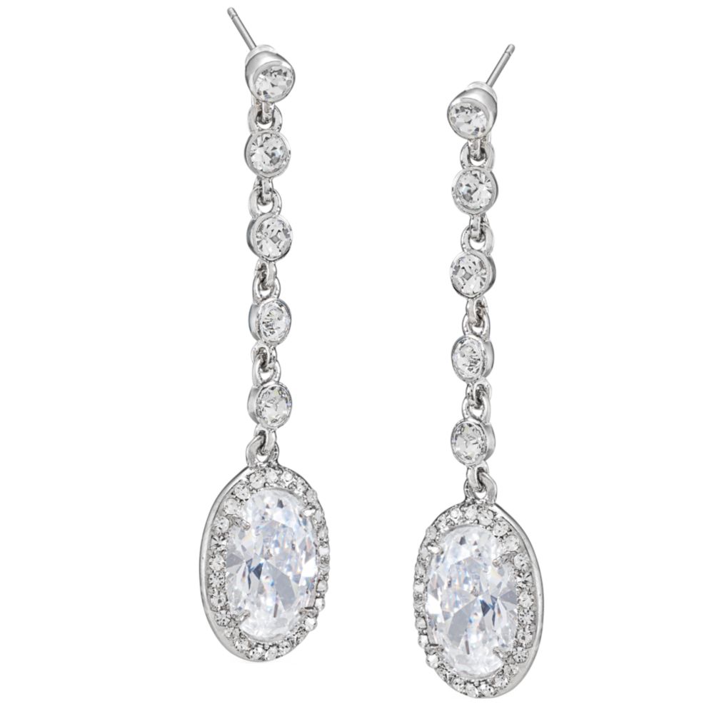 Silver linear drop earrings Clearance