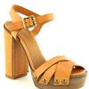 Chloé Criss Cross Platform Sandal in Brown - Lyst