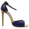 Elie Saab Peep Toe Ankle Strap Sandals in Blue - Lyst