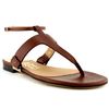 Ferragamo Calf Tstrap Flat Sandal in Brown - Lyst