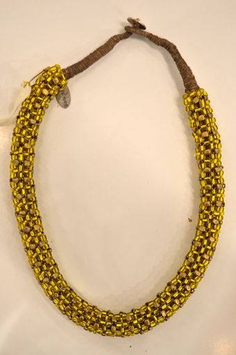  Beaded Necklace with Optional Silk Strap 