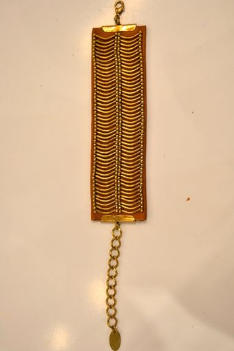  Leather and Chain Bracelet 