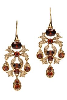 Hue Gold Tone Smoky Topaz Glass Stone Chandelier - Lyst