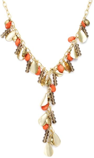 Hue Coral Bead Y Necklace in Multicolor (coral) - Lyst