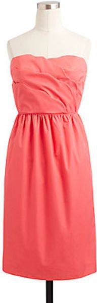 J.crew Samantha Dress in Cotton Taffeta in Pink (deep coral) - Lyst
