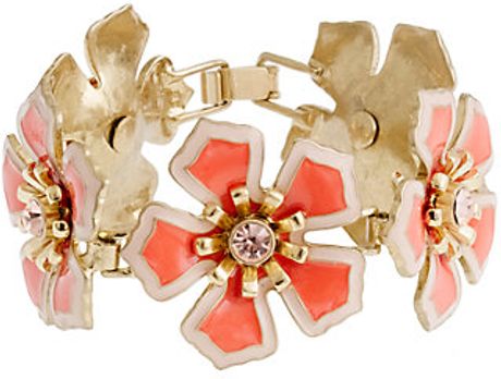J.crew Flower Patch Bracelet in Red (fresh mango) - Lyst