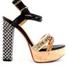 Lanvin Chunky Sandal with Cork Platform in Black - Lyst
