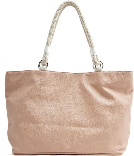 Mango Shopper Handbag in Beige (mq) - Lyst