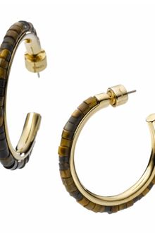Michael Kors Gold Tone Tortoise Hoop Earrings - Lyst