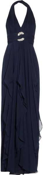 Notte By Marchesa Ruched Silk Chiffon Gown - Lyst
