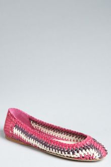 Prada Peony Woven Leather Ballet Flats - Lyst