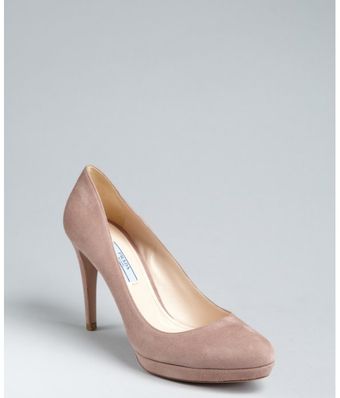  Dusty Rose Suede Platform Pumps 