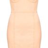 Topshop Denim Cupped Bandeau Dress in Orange (peach) - Lyst