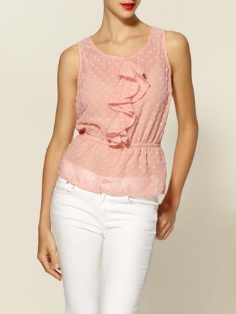 Tulle Tulle Sleeveless Cascade Blouse - Lyst
