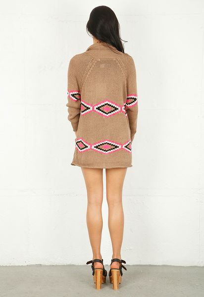 Twelfth Street By Cynthia Vincent Twelfth St By Cynthia Vincent Shawl Collar Santa Fe Cardigan in Taupe in Brown (taupe) - Lyst