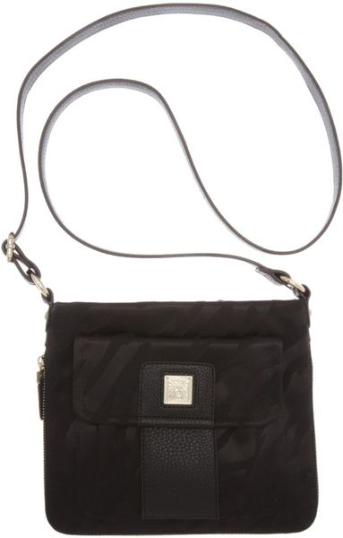 Anne Klein Mane Trinity Jacquard Crossbody in Black (blkblk jaquard)
