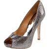 Badgley Mischka Badgley Mischka Womens Willoe Peeptoe Pump in Silver (pewter snake) - Lyst