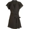 Balenciaga Textured Wrap Dress in Gray (army) - Lyst