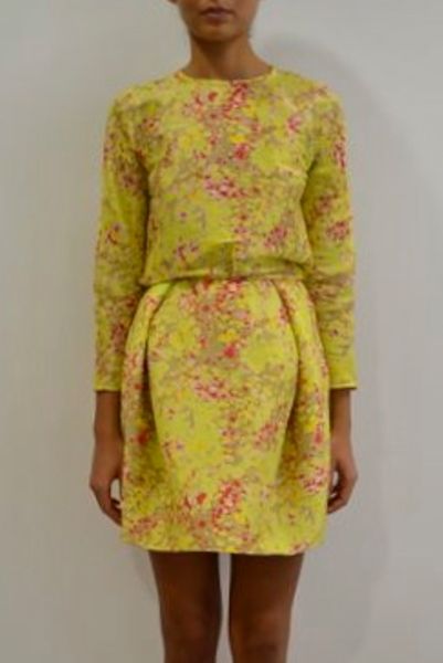 Carven Acid Blossom Skirt in Yellow - Lyst
