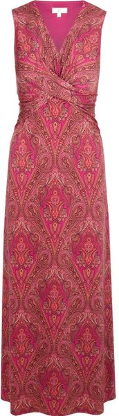 Cc Paisley Maxi Jersey Dress in Red (cerise) - Lyst