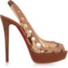 Christian Louboutin Ginza 140 Cutout Leather Slingbacks in Brown (bronze) - Lyst