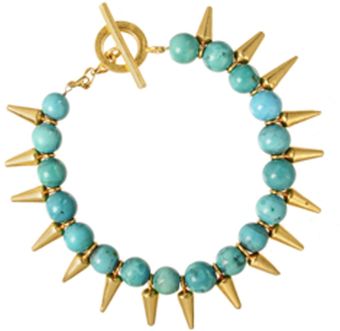 Eastern Mystic Eastern Mystic Glam Punk Turquoise Spike Bracelet - Lyst