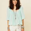 Free People Fp One City Peasant Blouse in Blue (light teal) - Lyst