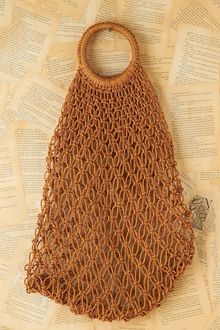 Free People Vintage Yellow Woven Net Straw Bag - Lyst