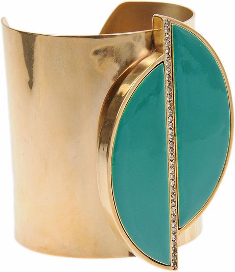 Paige Novick Enamel Stone Cuff in Green - Lyst