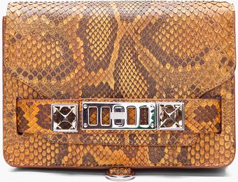 Proenza Schouler PS11 Tan Python Skin Clutch - Lyst