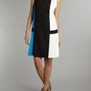Vivi Boutique Lace Back Tricolour Dress in Blue - Lyst