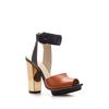 Zara Laminated Heel Sandal in Brown (two-tone) - Lyst